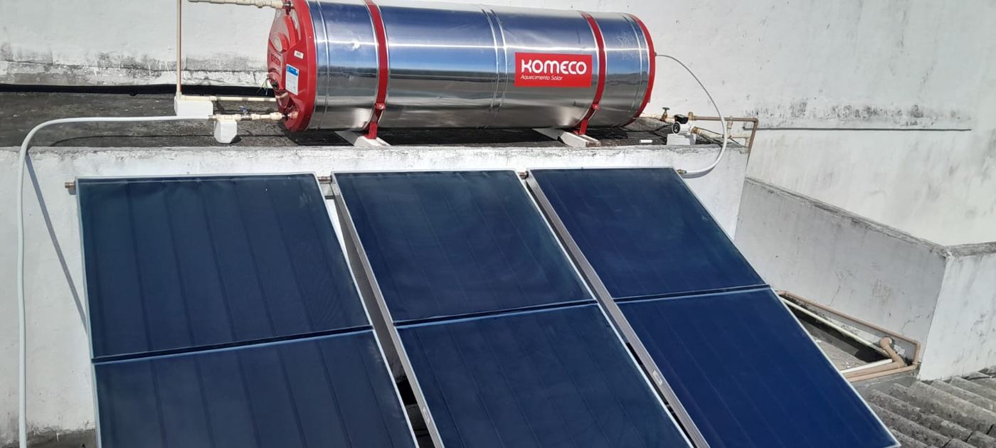 Instalação de aquecimento solar realizada pela ComSol Rio 2
